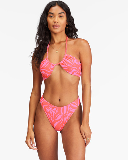 1 She's A Trip Ruched Bandeau Bikini Top Orange ABJX300692 Billabong
