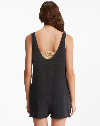2 Fade Away Button-Up Knit Romper Black ABJX600175 Billabong