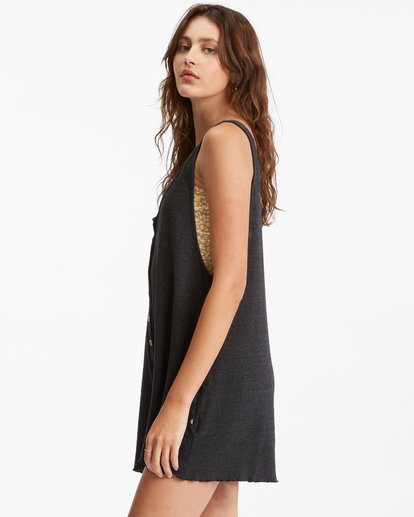 1 Fade Away Button-Up Knit Romper Black ABJX600175 Billabong