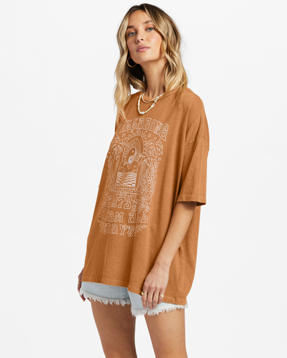 1 Shine For You Oversized T-Shirt Brown ABJZT01137 Billabong