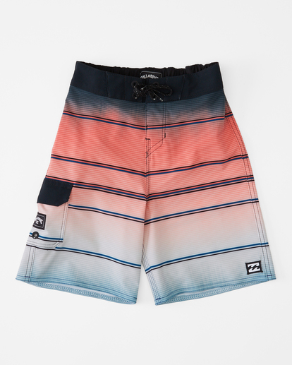 0 Boys' (2-7) All Day Stripe Pro Boardshorts 14" Red ABTBS00103 Billabong