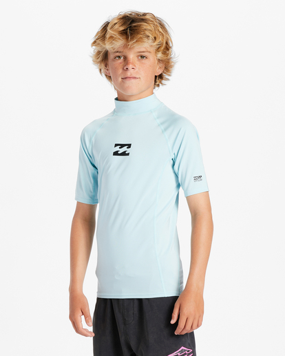 1 Boy's 2-7 All Day Wave Performance Fit Short Sleeve Rashguard Blue ABTWR00105 Billabong