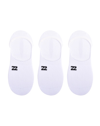 2 3-Pack Core No-Show Socks White ABYAA00169 Billabong