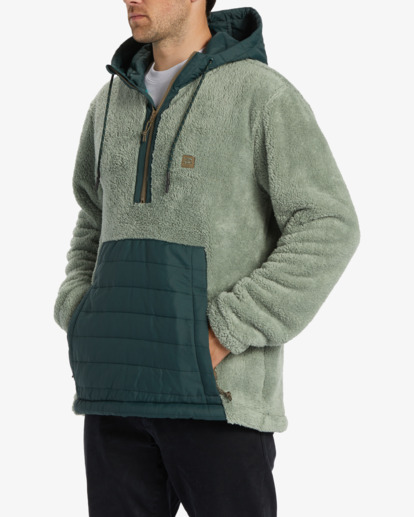 1 A/Div Badger Hooded Half-Zip Pullover Green ABYFT00309 Billabong