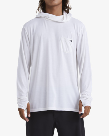 0 Eclipse Hooded Long Sleeve Surf T-Shirt White ABYKT00195 Billabong