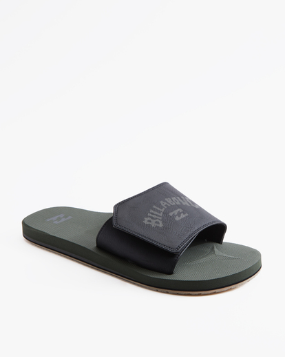 1 All Day Impact Print Slide Sandals Green ABYL100012 Billabong