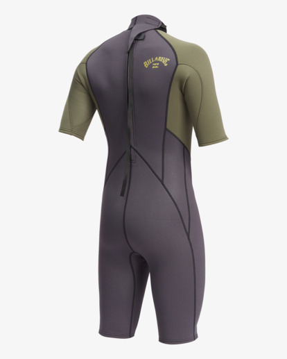 9 2/2mm Intruder - Short Sleeve Back Zip Springsuit for Men Black ABYW500116 Billabong
