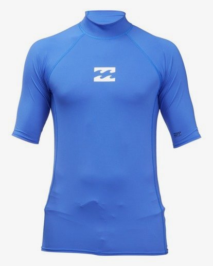 1 All Day Wave Performance Fit UPF 50+ Short Sleeve Rashguard Blue ABYWR00114 Billabong