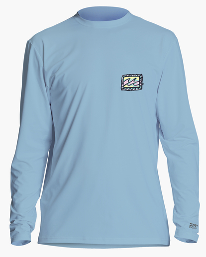 0 Crayon Wave UPF 50 Long Sleeve Surf Tee Blue ABYWR00170 Billabong