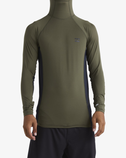 0 Strike Mission Hooded UPF 50 Long Sleeve Rashguard Brown ABYWR00199 Billabong