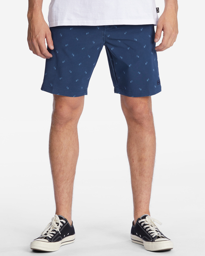 2 Crossfire Mid Print Submersible Shorts 19" Blue ABYWS00113 Billabong