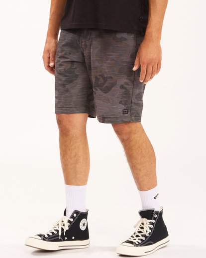 3 Crossfire Slub Camo Submersible Shorts 21" Black ABYWS00114 Billabong