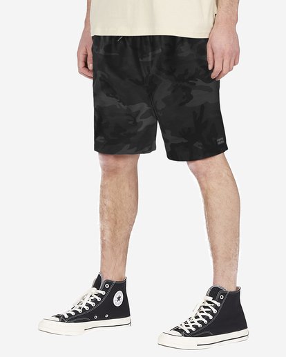 3 Crossfire Elastic Waist Submersible Shorts 18" Black ABYWS00140 Billabong