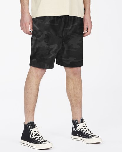 4 Crossfire Elastic Waist Submersible Shorts 18" Black ABYWS00140 Billabong