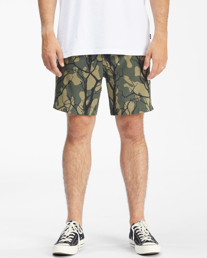 2 A/Div Surftrek Elastic Waist Shorts 17" Green ABYWS00155 Billabong