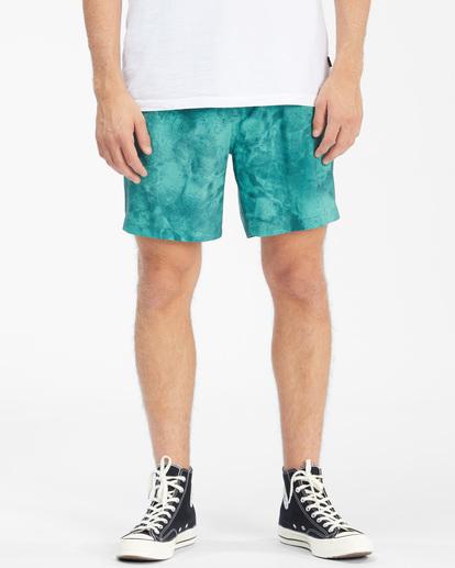 2 A/Div Surftrek Elastic Waist Shorts 17" Green ABYWS00155 Billabong