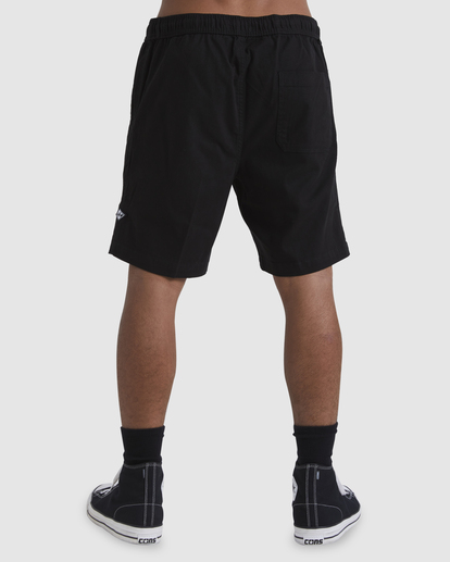 5 Layback Twill Elastic Waist Shorts 18" Black ABYWS00179 Billabong