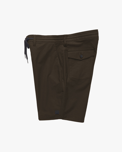 3 A/Div Surftrek Plus Organic Elastic Waist Shorts 19" Brown ABYWS00185 Billabong