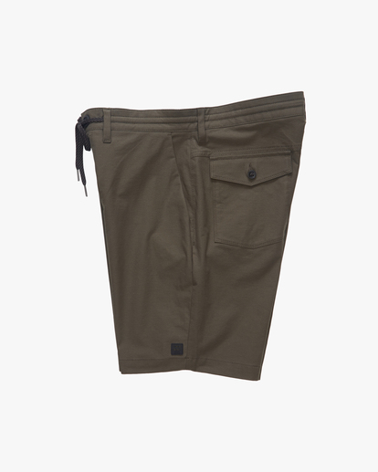 7 A/Div Surftrek Plus Organic Elastic Waist Shorts 19" Green ABYWS00185 Billabong