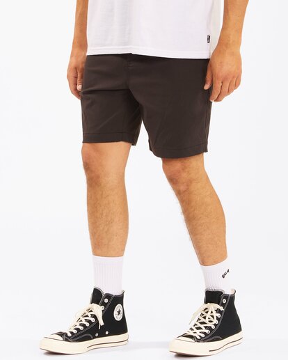 1 A/Div Surftrek Plus Elastic Waist Shorts 19" Black ABYWS00185 Billabong