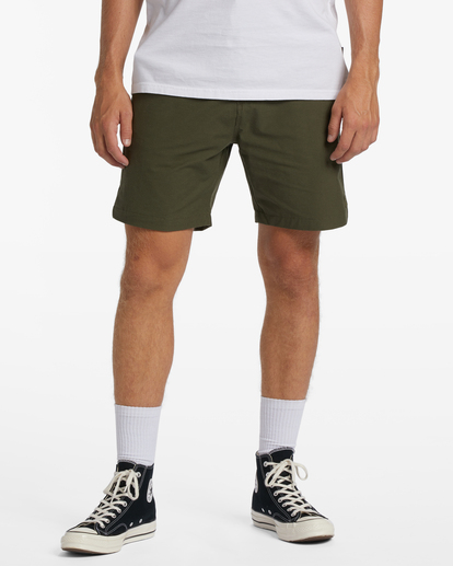 0 A/Div Surftrek Plus Elastic Waist Shorts 19" Green ABYWS00185 Billabong