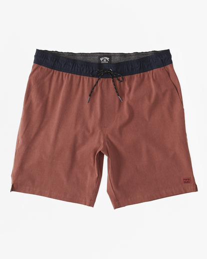 3 Crossfire Elastic Waist Submersible Shorts 18" Red ABYWS00190 Billabong