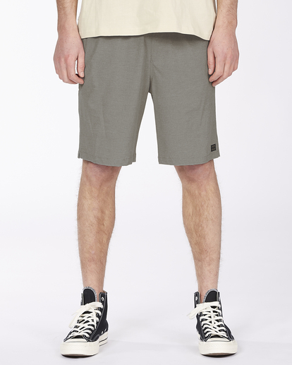 0 Crossfire Elastic Waist Submersible Shorts 18" Grey ABYWS00190 Billabong