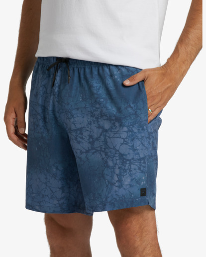 6 A/Div Surftrek Elastic Waist Shorts 17" Blue ABYWS00196 Billabong