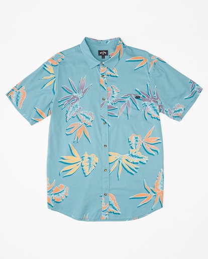 4 Sundays Floral Short Sleeve Shirt Blue ABYWT00113 Billabong