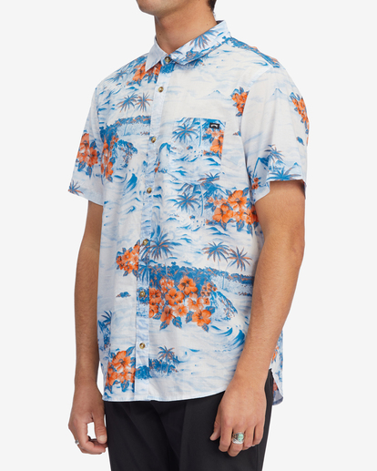 1 Sundays Floral Short Sleeve Shirt Blue ABYWT00113 Billabong