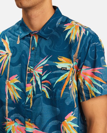 3 Sundays Floral Short Sleeve Shirt Blue ABYWT00113 Billabong