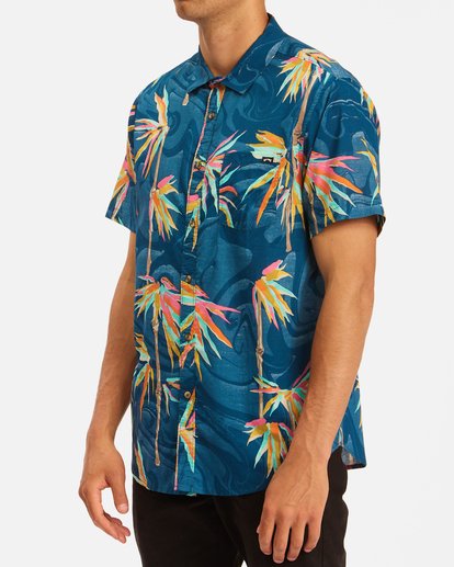 1 Sundays Floral Short Sleeve Shirt Blue ABYWT00113 Billabong