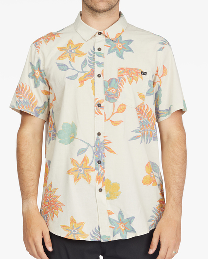 0 Sundays Floral Short Sleeve Shirt Beige ABYWT00113 Billabong