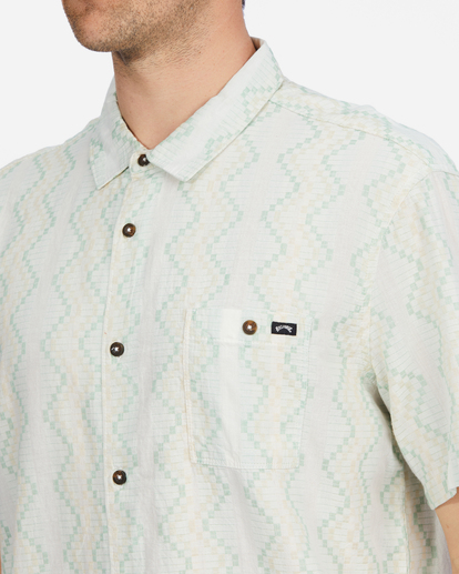 5 Sundays Jacquard Short Sleeve Shirt Beige ABYWT00114 Billabong