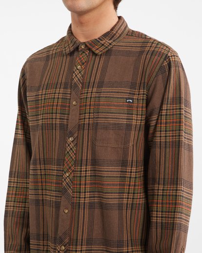 3 Coastline Flannel Shirt Brown ABYWT00116 Billabong