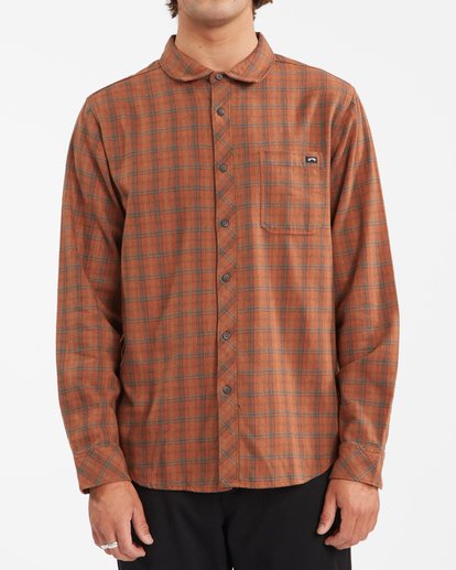 0 Coastline Flannel Shirt Brown ABYWT00116 Billabong