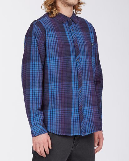 2 Coastline Flannel Shirt Blue ABYWT00116 Billabong