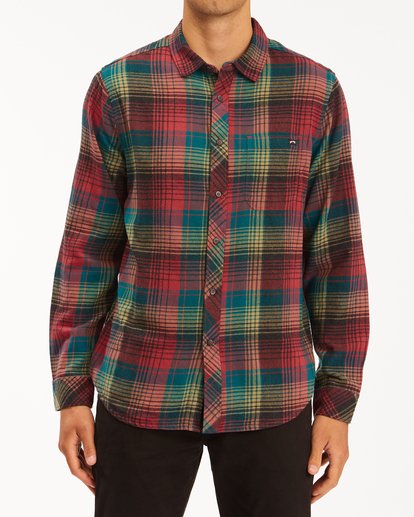 0 Coastline Flannel Shirt Red ABYWT00116 Billabong
