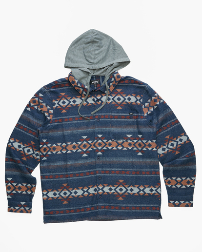 5 Baja Cali Hooded Flannel Shirt Blue ABYWT00174 Billabong