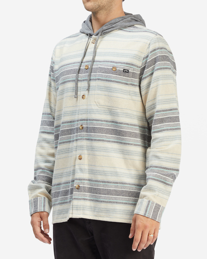 1 Baja Hooded Organic Flannel Shirt Beige ABYWT00182 Billabong