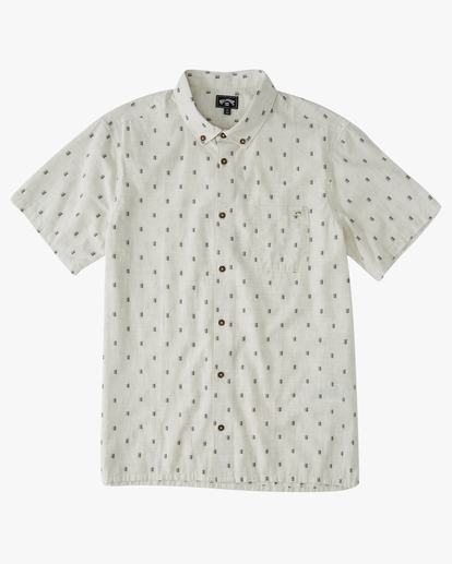 0 All Day Jacquard Organic Short Sleeve Shirt White ABYWT00208 Billabong