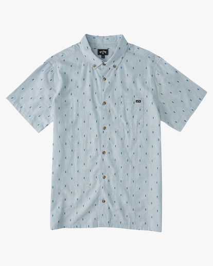 4 All Day Jacquard Organic Short Sleeve Shirt Blue ABYWT00208 Billabong
