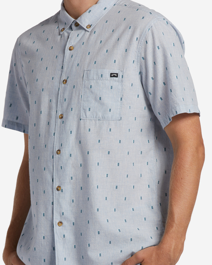 3 All Day Jacquard Organic Short Sleeve Shirt Blue ABYWT00208 Billabong