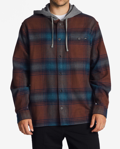 3 Baja Hooded Flannel Shirt Green ABYWT00210 Billabong