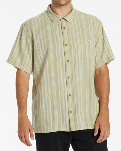0 Sundays Jacquard Short Sleeve Shirt Green ABYWT00235 Billabong