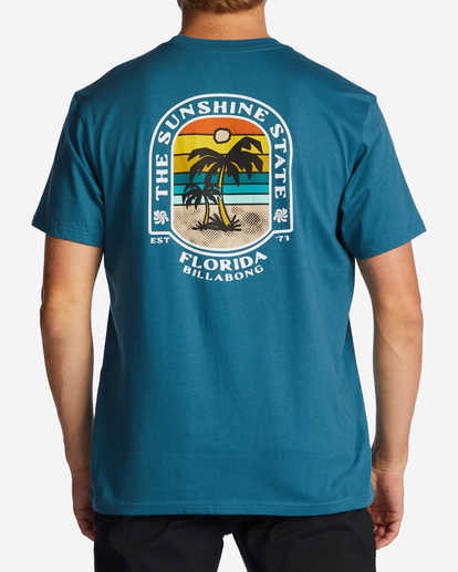 2 Florida Dos Palms T-Shirt Blue ABYZT01757 Billabong