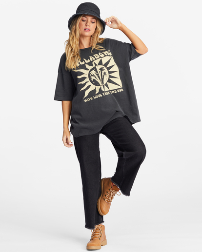2 With Love From The Sun - T-shirt para Mulher Preto EBJZT00145 Billabong