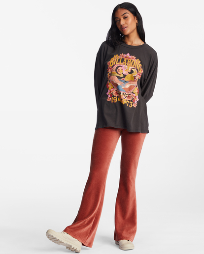 1 Flower Child - T-shirt met Lange Mouwen voor Dames Black EBJZT00146 Billabong
