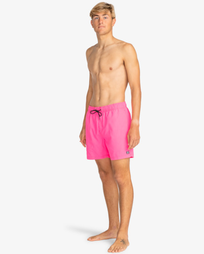 Mens pink hot sale swim trunks