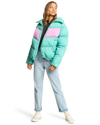 Turquoise puffer jacket on sale women's